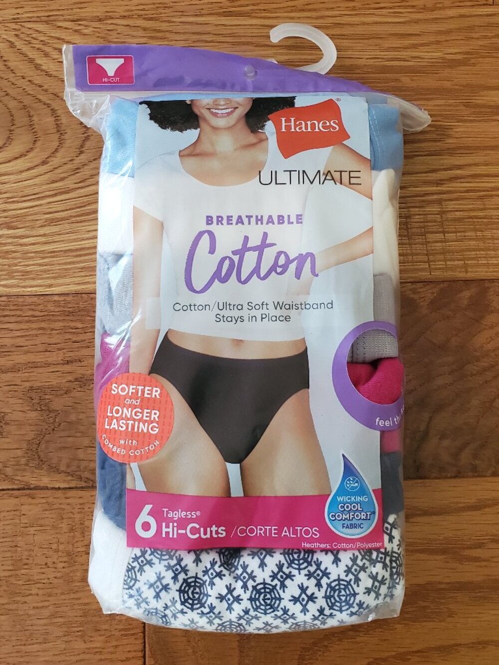 2 for $30 | Size 9/2XL Hanes Ultimate Breathable Cotton Hi Cut Underwear | NWT